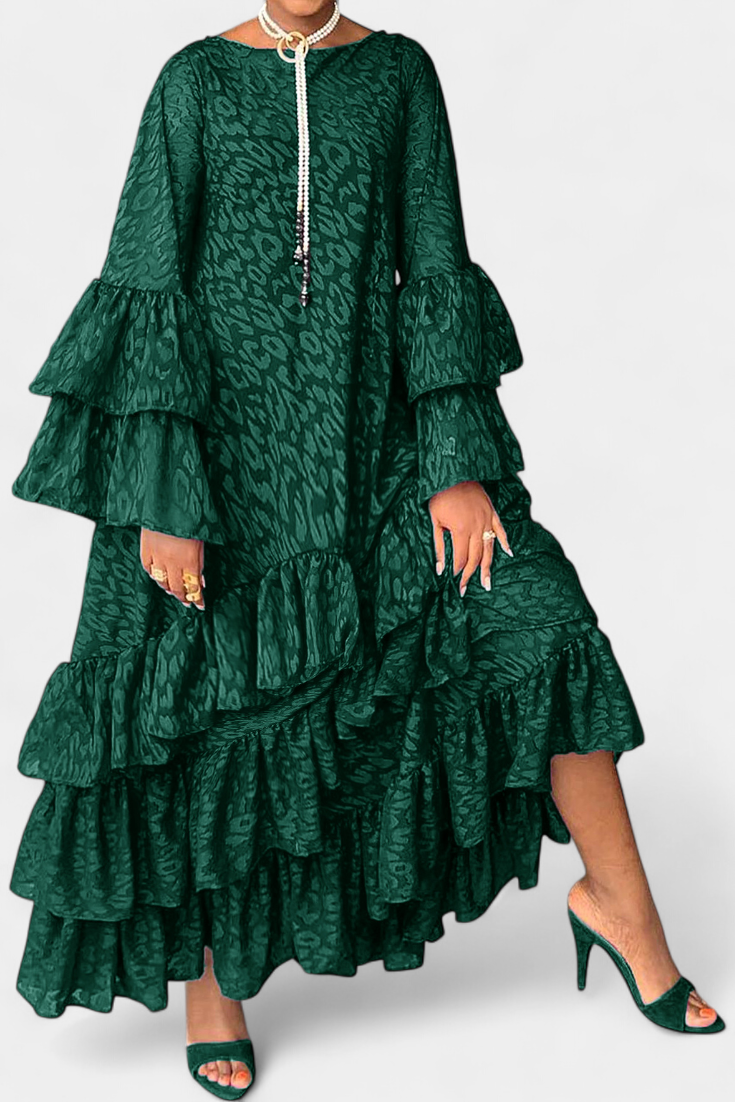 Eliselle Vestido Maxi Asimétrico Exclusivo Plisados