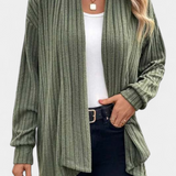 Sansel Cárdigan Casual Capucha Bolsillos Canalé Exclusiva
