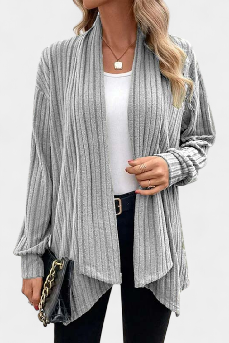 Sansel Cárdigan Casual Capucha Bolsillos Canalé Exclusiva