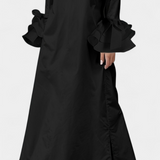 Ramona Vestido Largo Seda Exclusivo Con Cuello Camisero