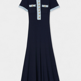 Alexia Vestido Midi Punto Ribete Colección Luxe Exclusiva