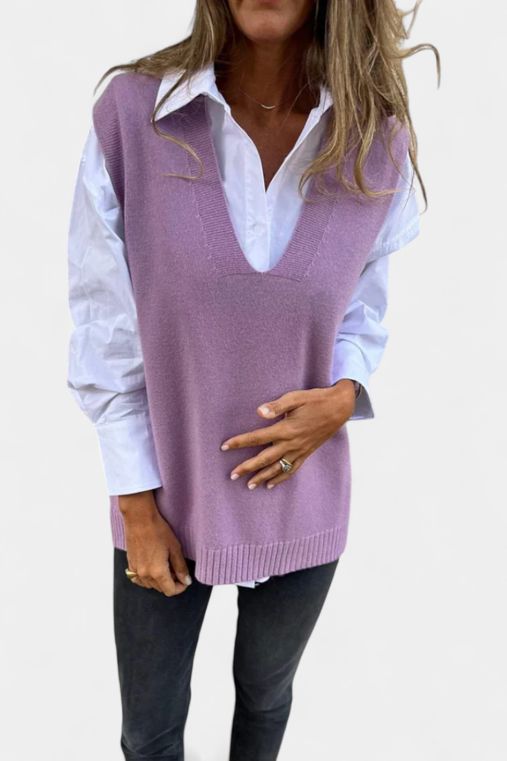 Mairead Chaqueta de Punto Premium con Escote en V Exclusiva
