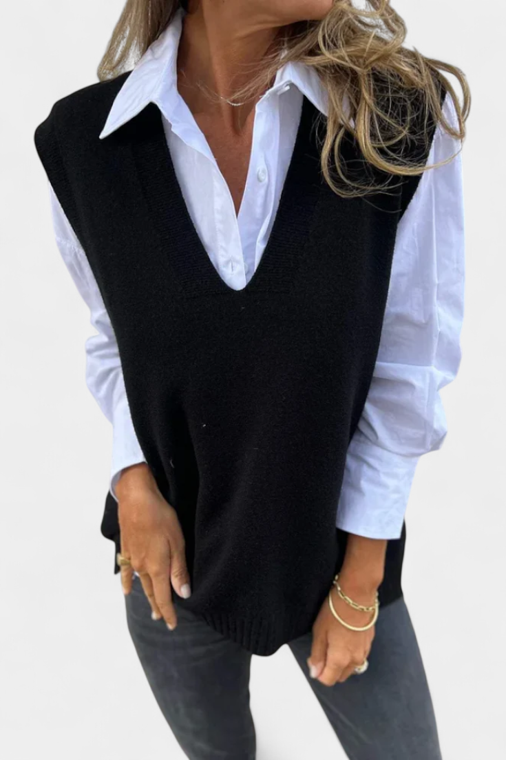 Mairead Chaqueta de Punto Premium con Escote en V Exclusiva