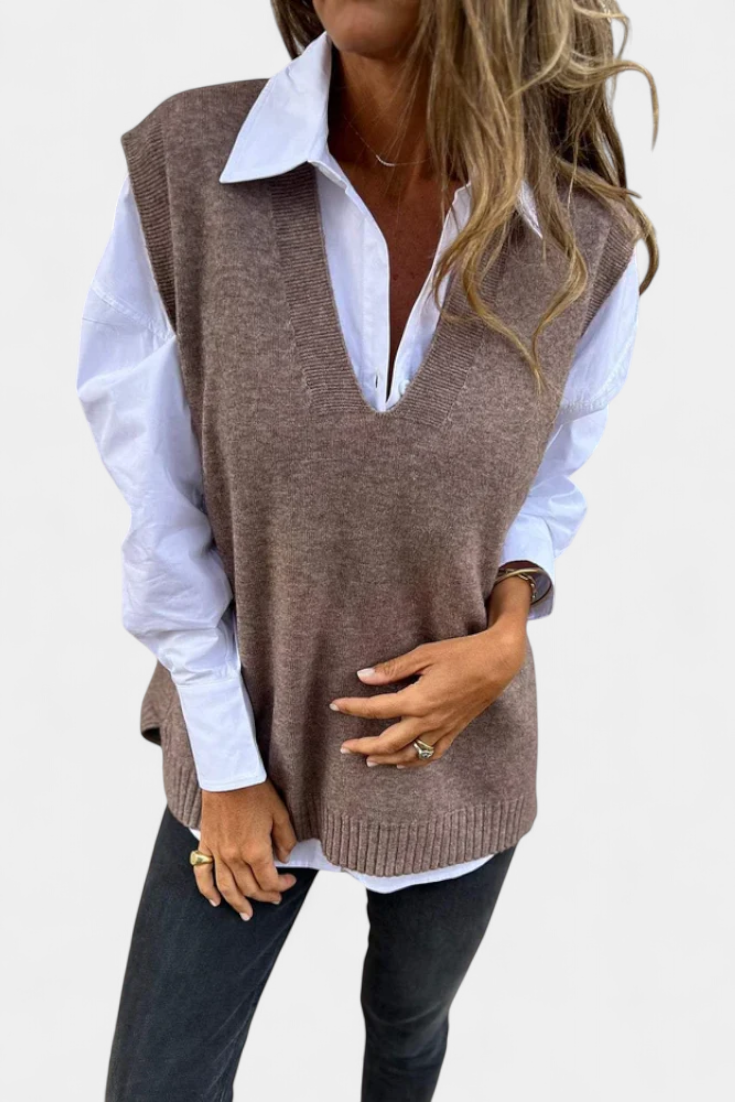 Mairead Chaqueta de Punto Premium con Escote en V Exclusiva