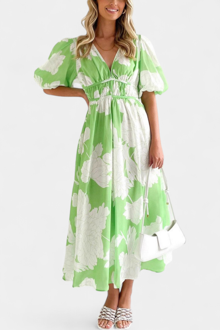 Wren Vestido Midi Floral Colección Fina Elegante Exclusivo