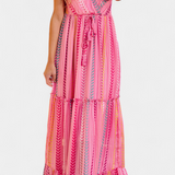 Asunción Vestido Largo Multicolor Rayas Colección Exclusiva