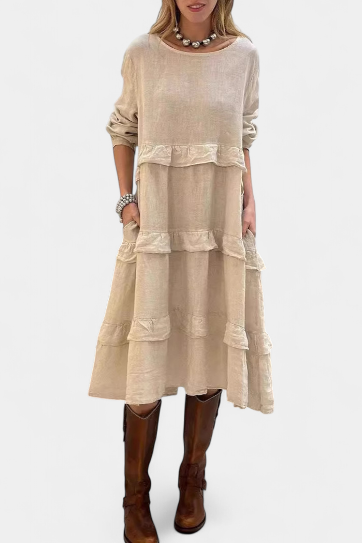 Jada Vestido Sudadera Volantes Exclusiva Casual-Chic