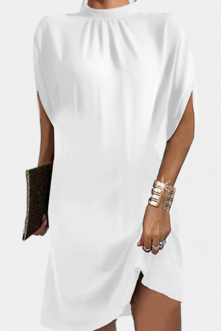 Haruna Vestido Midi Atemporal Monocromo Redondo Élite