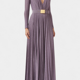 Raisa Vestido Largo Plisado Escote Profundo Exclusivo