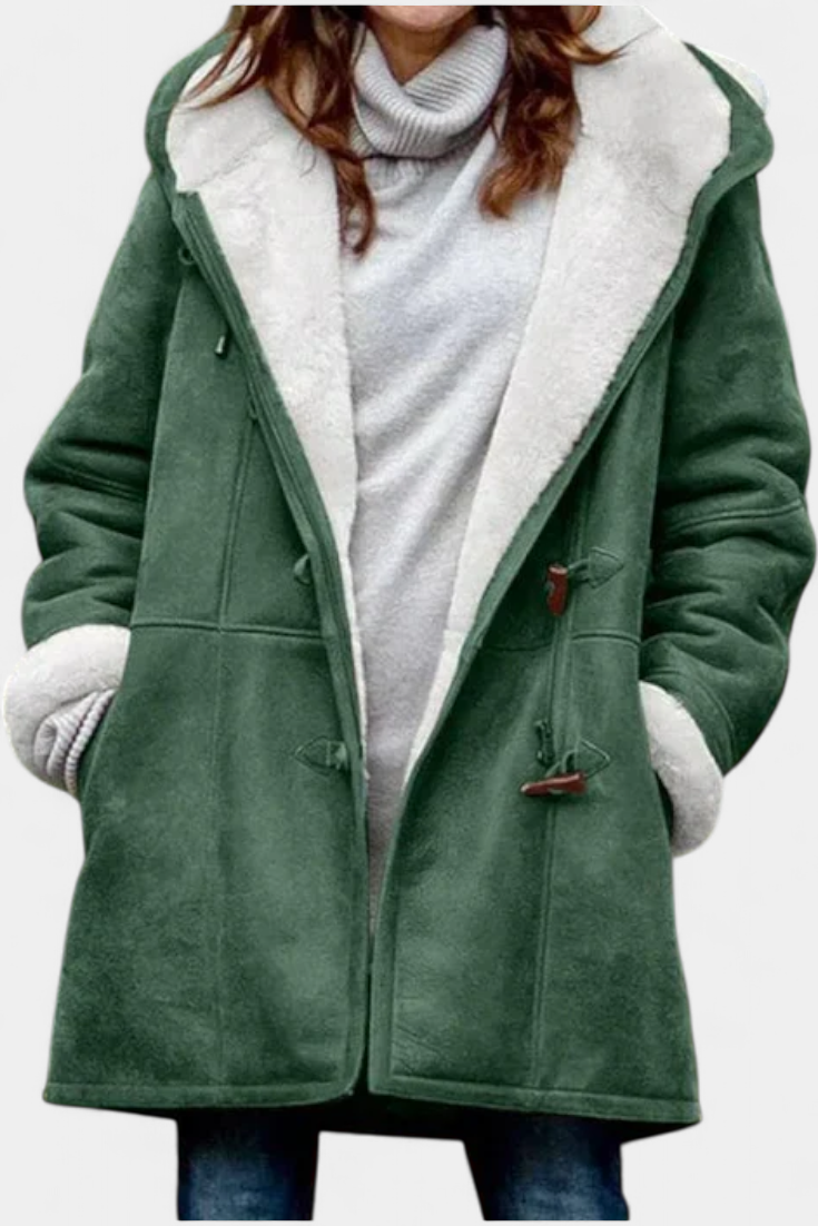 Jessa Abrigo Elegante Capucha Envolvente de Colección Privada