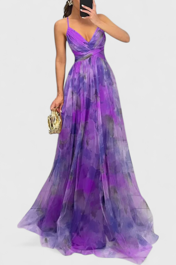 Ingrid Vestido Maxi Floral Con Escote En V Exclusivo