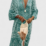 Chinara Vestido Largo Boho con Bordado Étnico Exclusivo