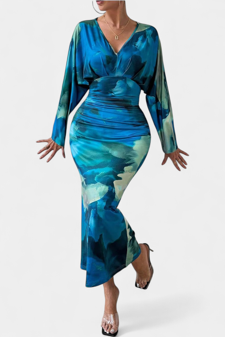 Eulalie Vestido Colección Murciélago Mangas Cuello En V