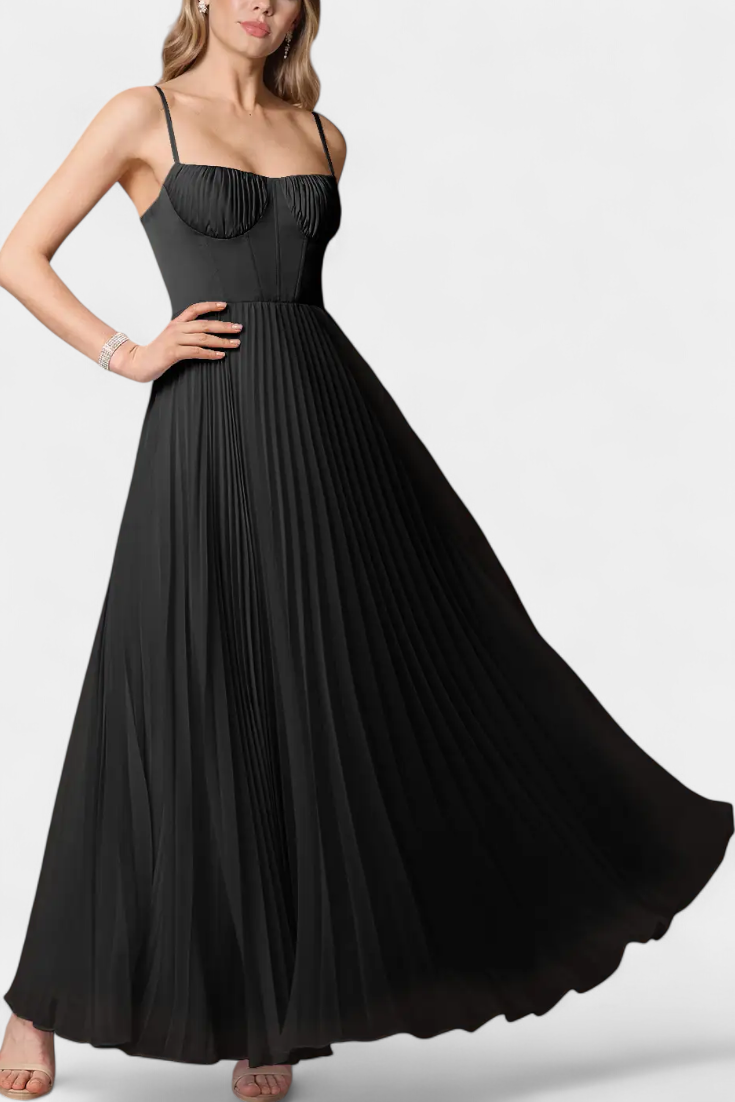 Ottilie Vestido Chiffon Plisado Corsé Esculpido Colección