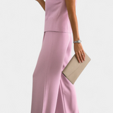 Paloma Seda Conjunto Blusa Sin Mangas Pantalón Exclusivo