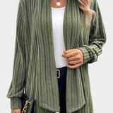 Sansel Cárdigan Casual Capucha Bolsillos Canalé Exclusiva