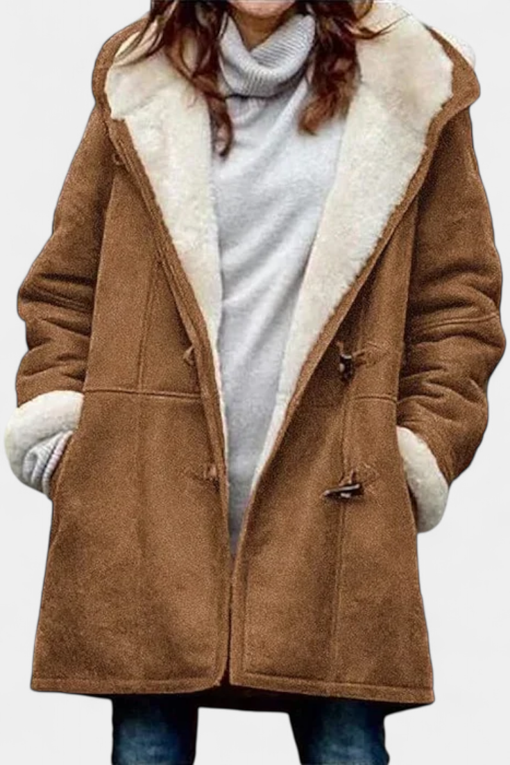 Jessa Abrigo Elegante Capucha Envolvente de Colección Privada