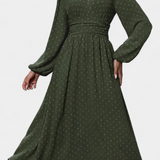 Faela Vestido Midi Oficina Lunares Suizos Exclusiva