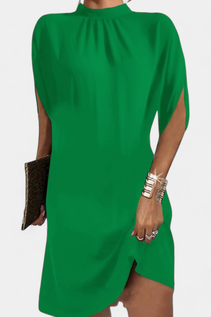 Haruna Vestido Midi Atemporal Monocromo Redondo Élite