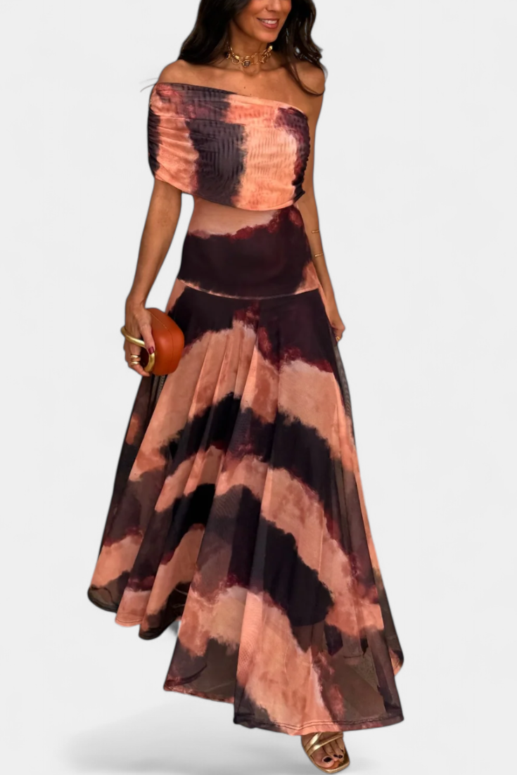 Jessamy Vestido Maxi Tie Dye Un Hombro Edicion Limitada