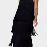 Saidey Vestido Halter Con Flecos Espalda Descubierta Edicion