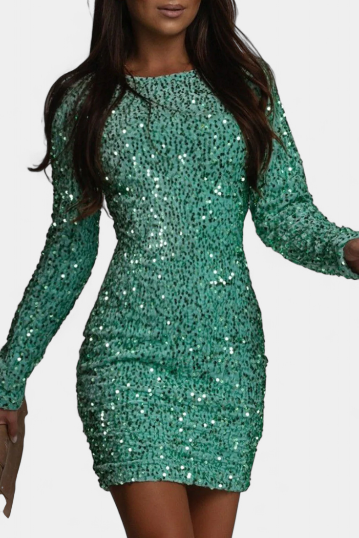 Adèle Vestido Largo de Fiesta Brillo Invernal Exclusivo