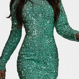 Adèle Vestido Largo de Fiesta Brillo Invernal Exclusivo