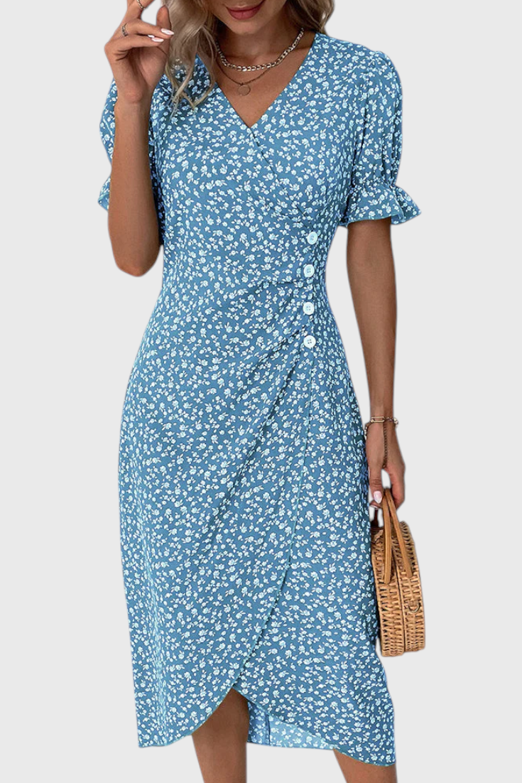 Joana Vestido Midi Floral Colección Exclusiva Escote V