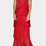 Saidey Vestido Halter Con Flecos Espalda Descubierta Edicion