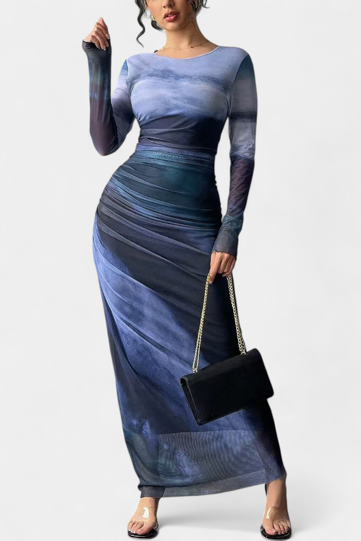 Galene Vestido Midi Ajustado Con Capa Colección Couture