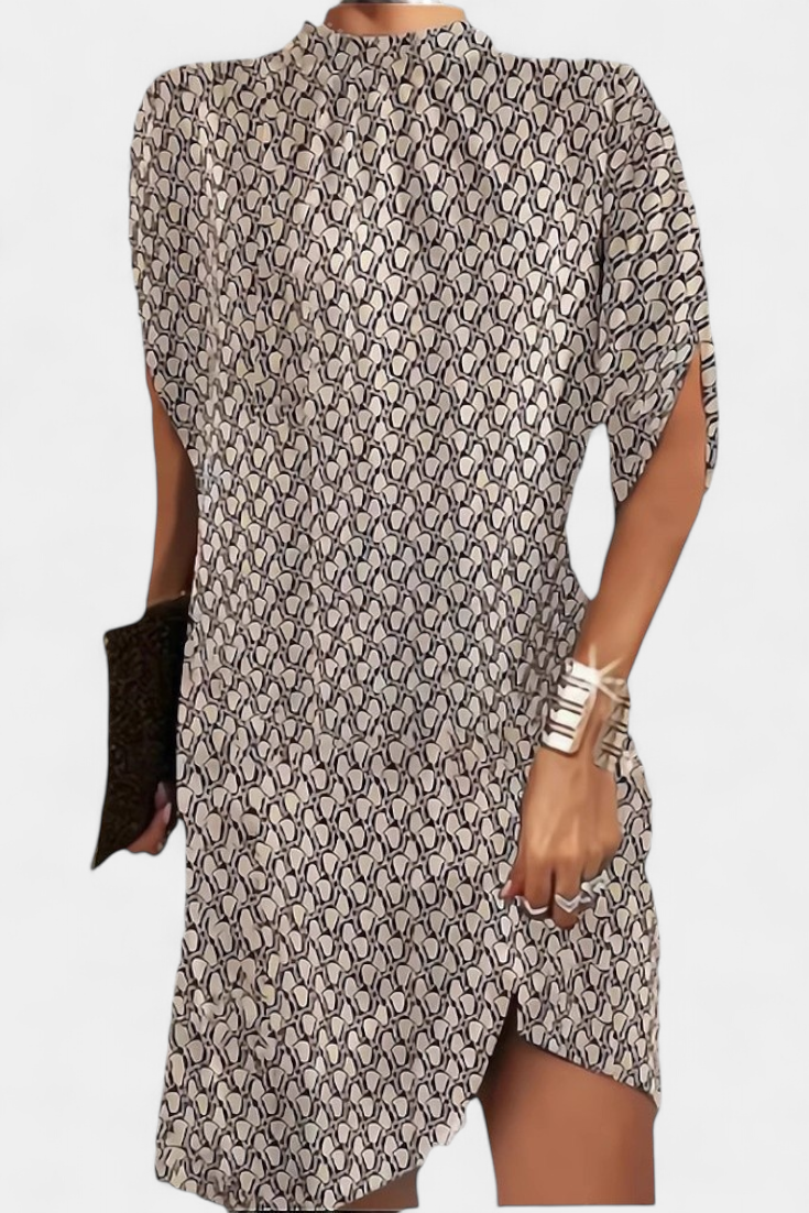 Haruna Vestido Midi Atemporal Monocromo Redondo Élite