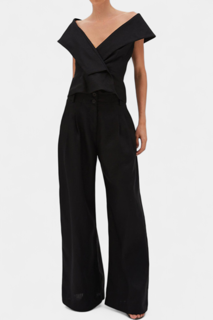 Hayden Conjunto Top Asimétrico Palazzo Colección Exclusiva