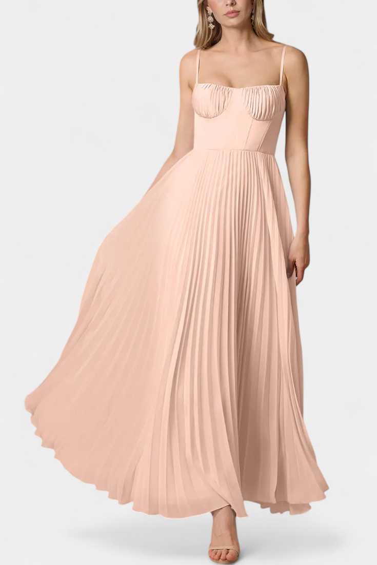 Ottilie Vestido Chiffon Plisado Corsé Esculpido Colección