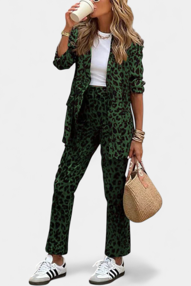 Nusa Conjunto Chaqueta Y Pantalón Leopardo Exclusivo