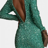 Adèle Vestido Largo de Fiesta Brillo Invernal Exclusivo
