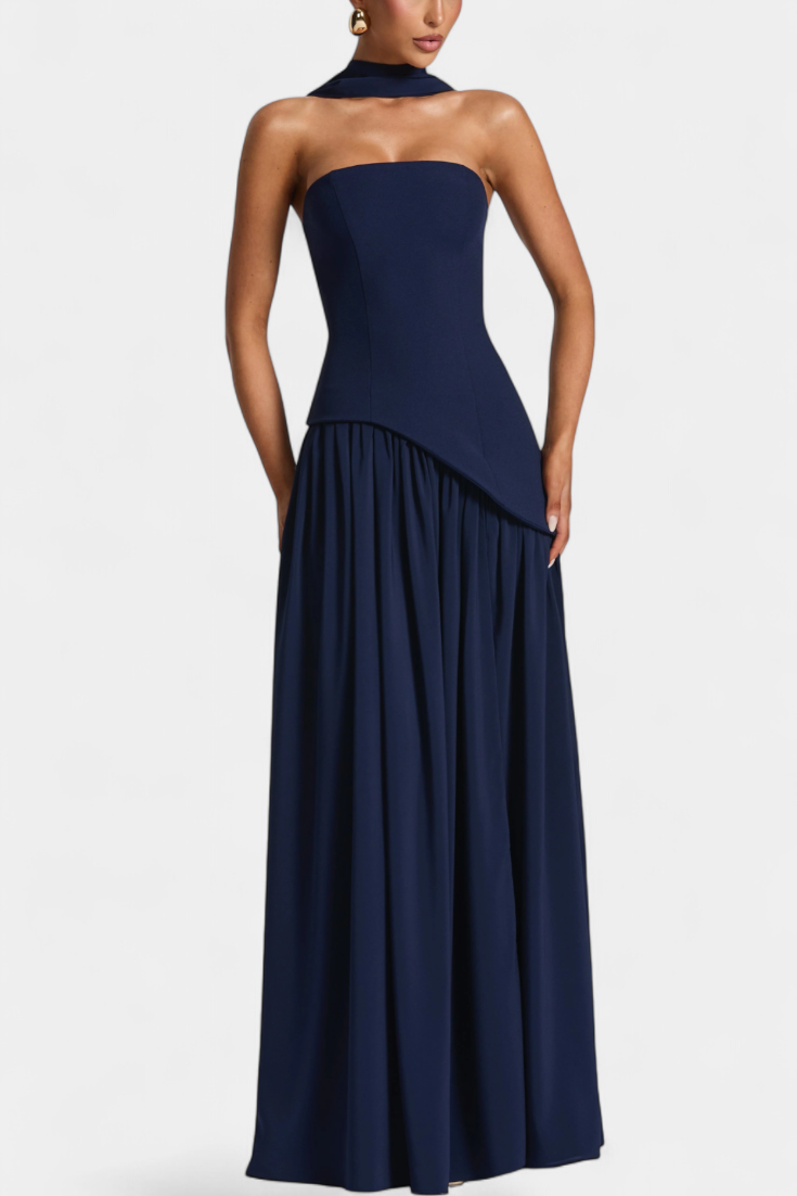 Celaena Vestido Maxi Off Shoulder Chiffon Colección Privada