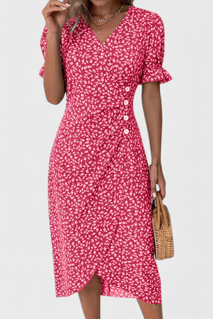 Joana Vestido Midi Floral Colección Exclusiva Escote V
