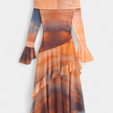 Agentha Falda Larga Asimétrica Colección Tie Dye Exclusiva
