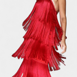 Saidey Vestido Halter Con Flecos Espalda Descubierta Edicion