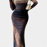 Galene Vestido Midi Ajustado Con Capa Colección Couture