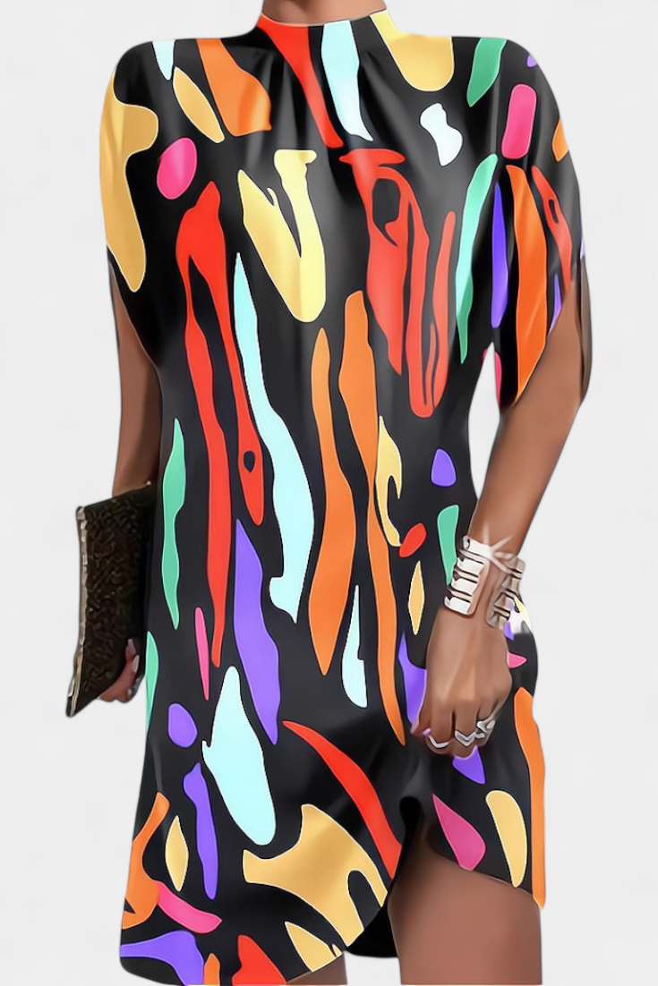 Haruna Vestido Midi Atemporal Monocromo Redondo Élite
