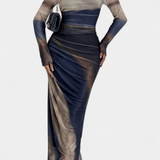 Galene Vestido Midi Ajustado Con Capa Colección Couture