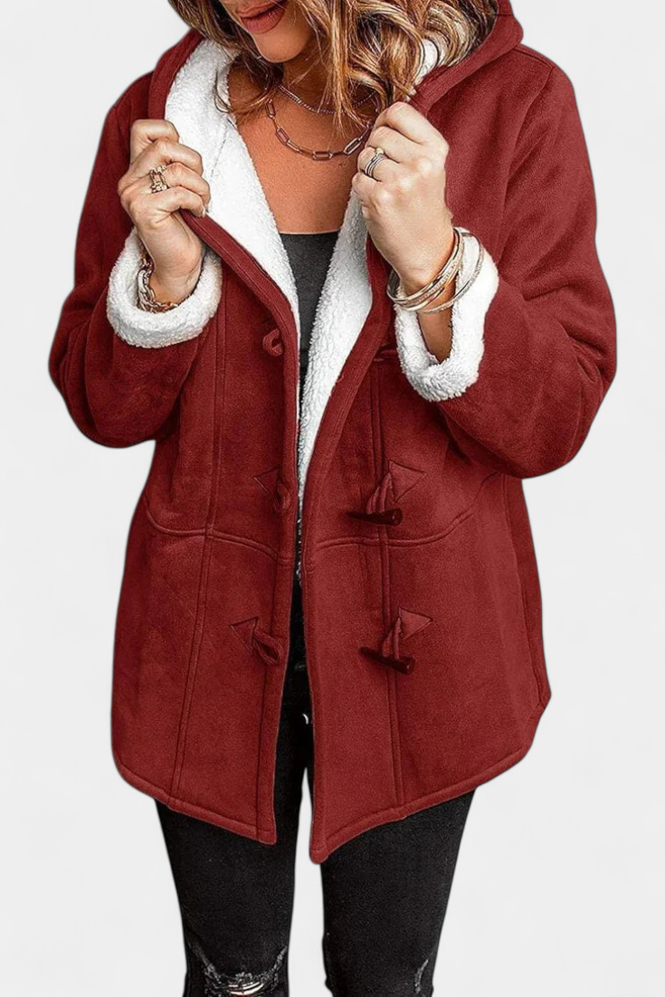 Jessa Abrigo Elegante Capucha Envolvente de Colección Privada