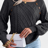 Fien Suéter de Punto Cuello Cuadrado Colección Exclusiva