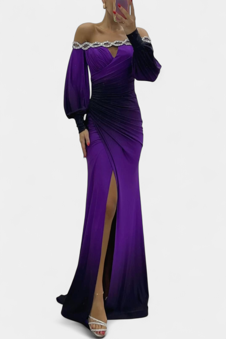 Julitta Vestido Maxi Ombre Hombros Descubiertos Exclusivo