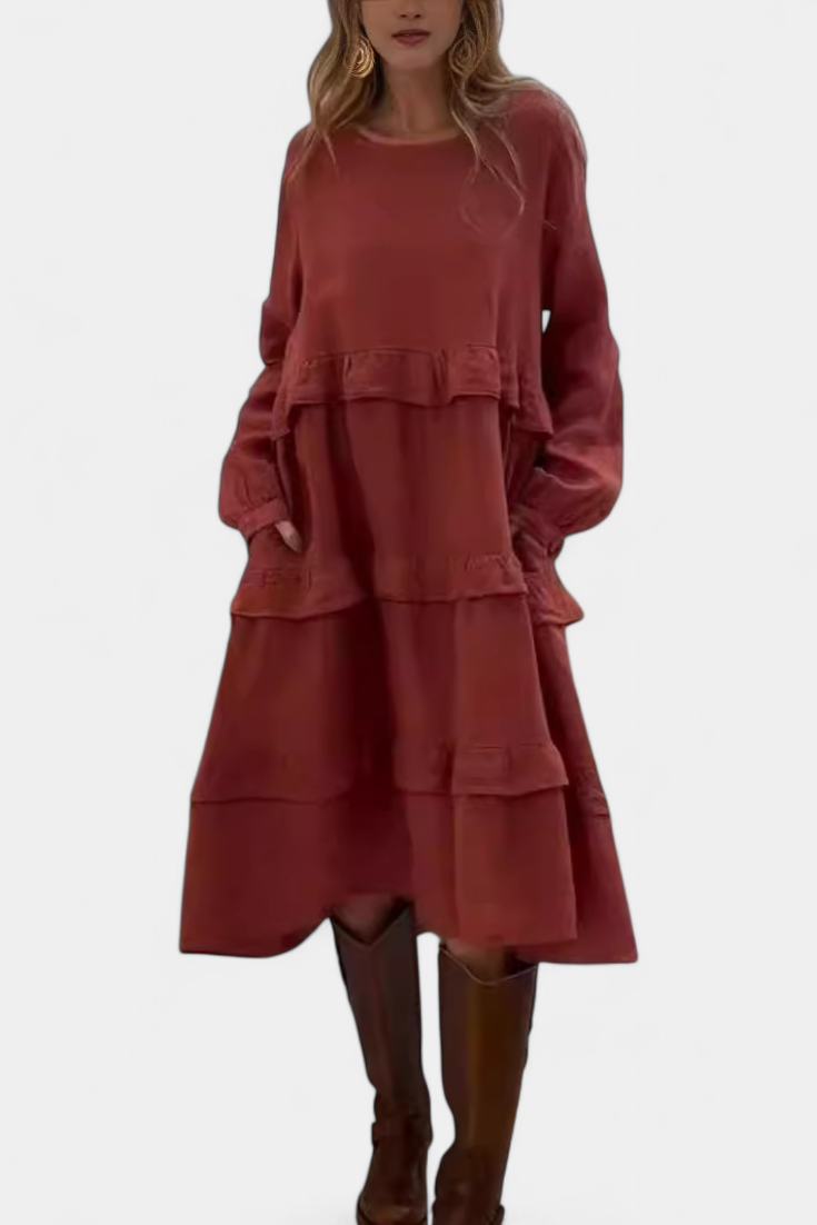 Jada Vestido Sudadera Volantes Exclusiva Casual-Chic