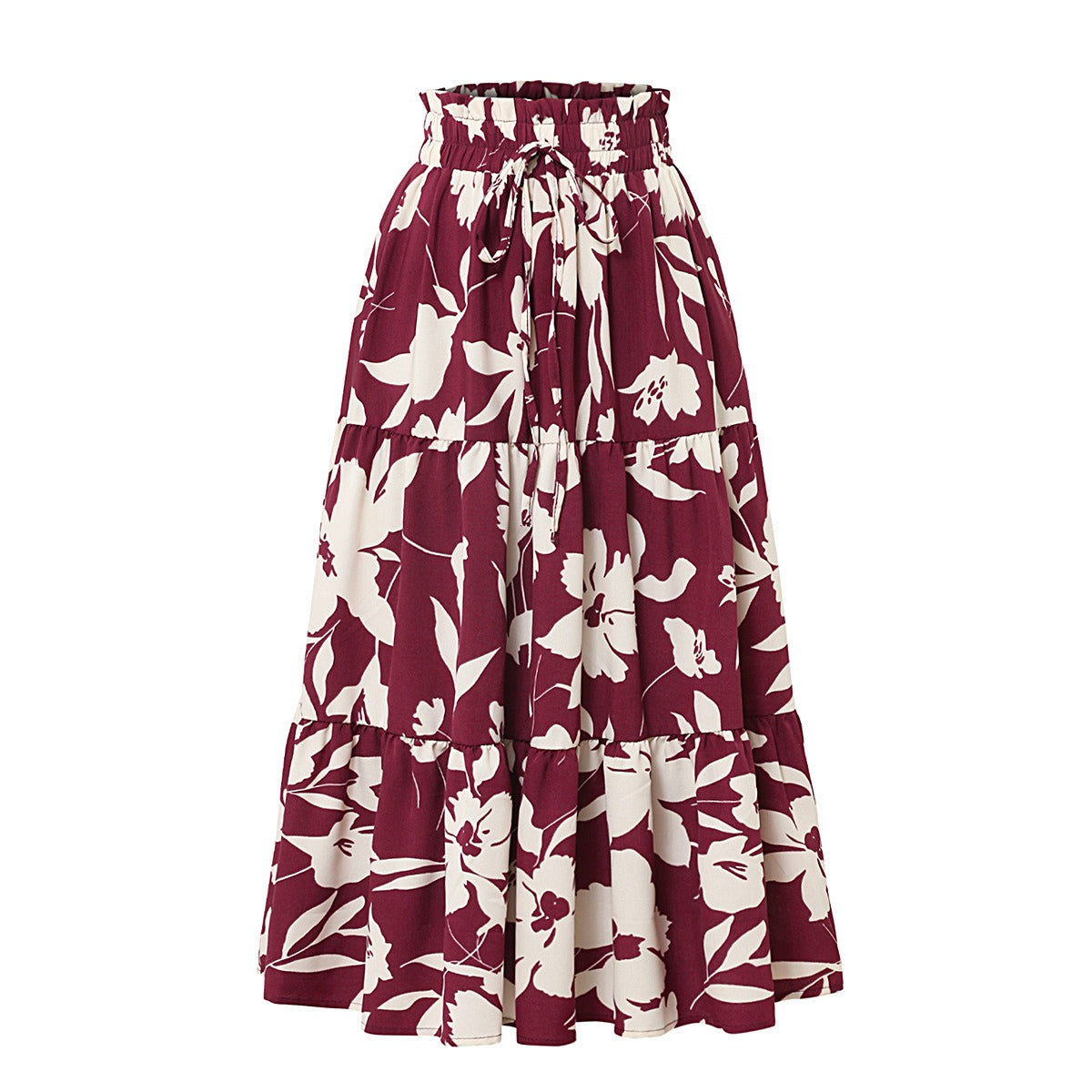 Camila Falda Midi Estampado Floral Plisados Exclusiva