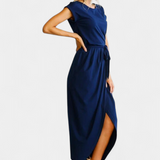 Clarissa Vestido Midi Envolvente Abertura Lateral Exclusivo
