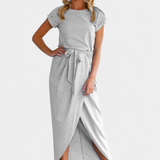 Clarissa Vestido Midi Envolvente Abertura Lateral Exclusivo