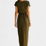 Clarissa Vestido Midi Envolvente Abertura Lateral Exclusivo